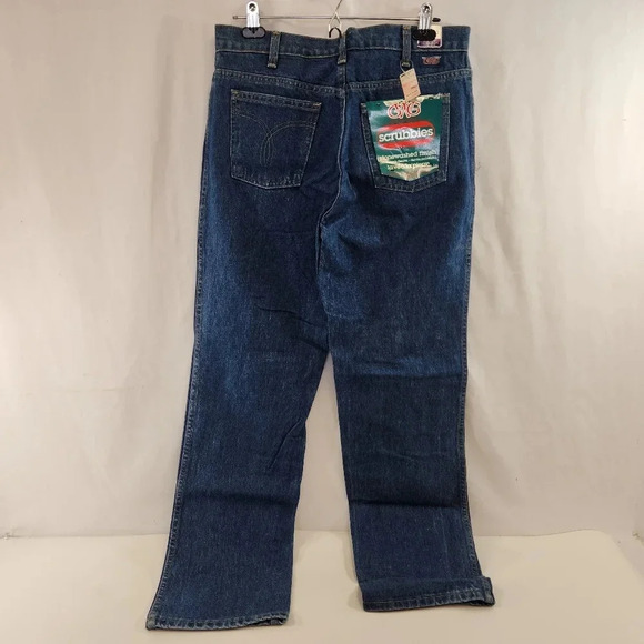 GWG Scrubbies Stonewash Finish Men's Blue Jeans Denim 34x32 - Picture 9 of 16